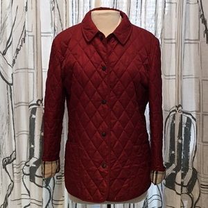 Burberry Deep Red Diamond Quilted Jacket